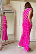 Pink Bandhni Cape Set